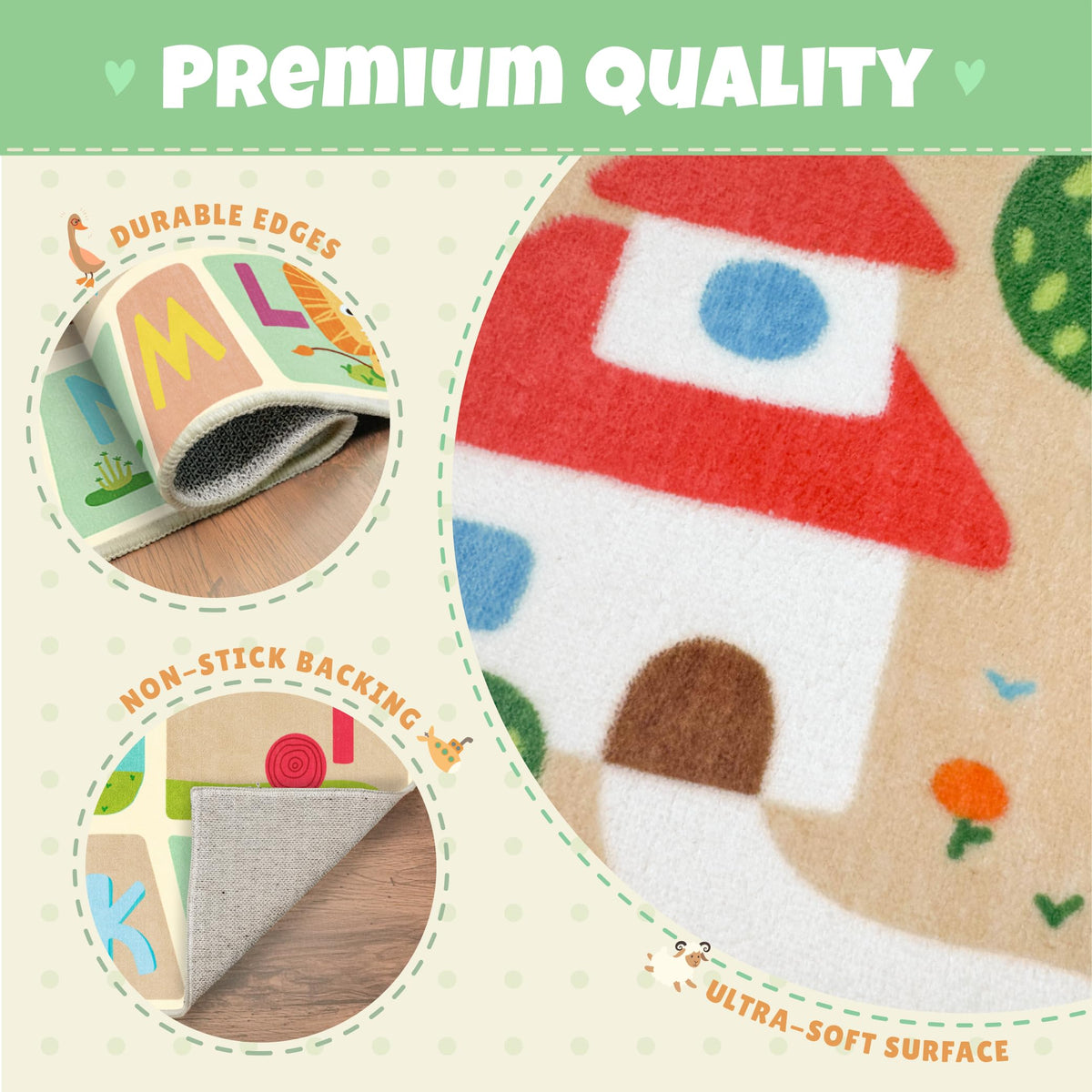 Hazo Haus machine-washable rug for quick cleaning after adventures.