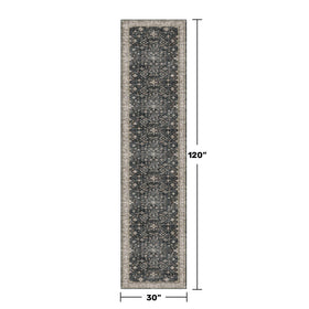 Hazo Haus black washable 10ft runner for kitchen view highlights non-slip backing.