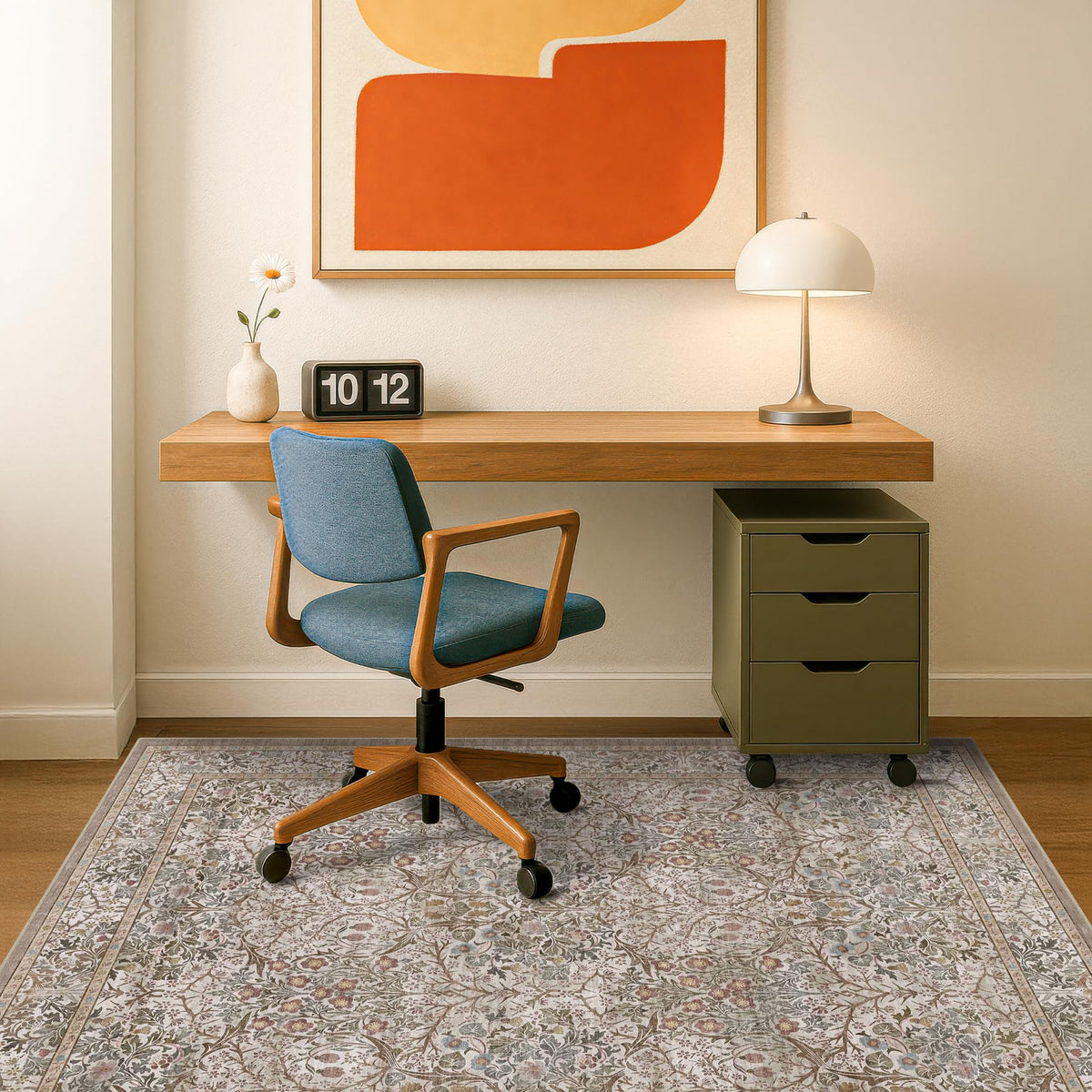 Hazo Haus distressed vintage rug adds classic charm to spaces.