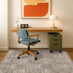 Hazo Haus distressed vintage rug adds classic charm to spaces.