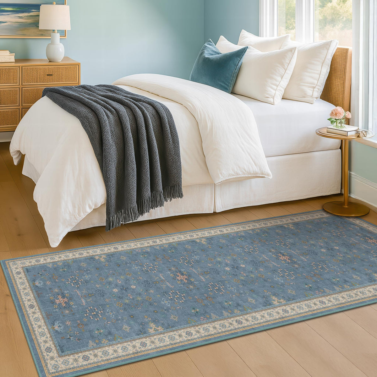 Hazo Haus machine washable rug for quick refreshes in busy homes