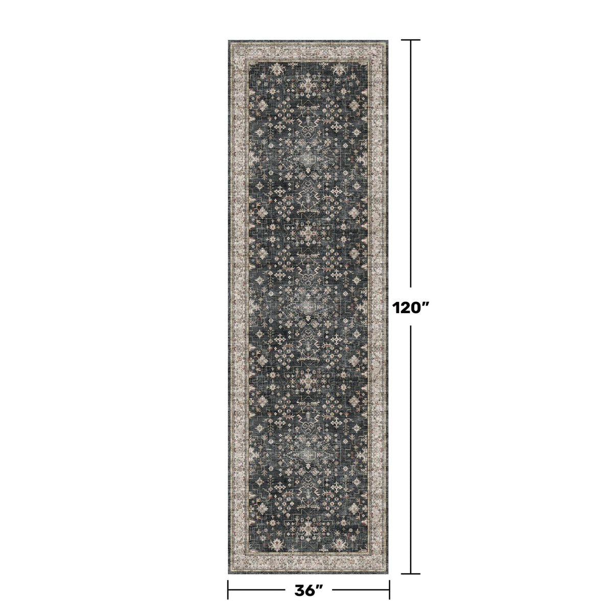 Hazo Haus runner rug with non-slip rubber backing for safe footing