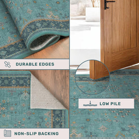 Hazo Haus soft low-pile rug is easy to vacuum.