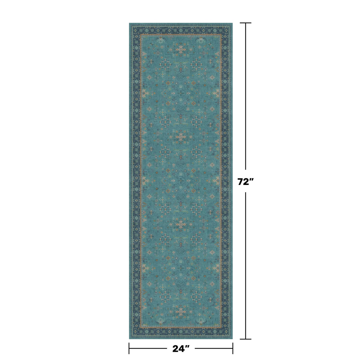 Hazo Haus teal floral motif enhances bathroom and mood.