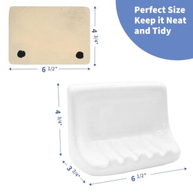 Hazzga soap dish beside sink maintains tidy bathroom counters with retro charm.