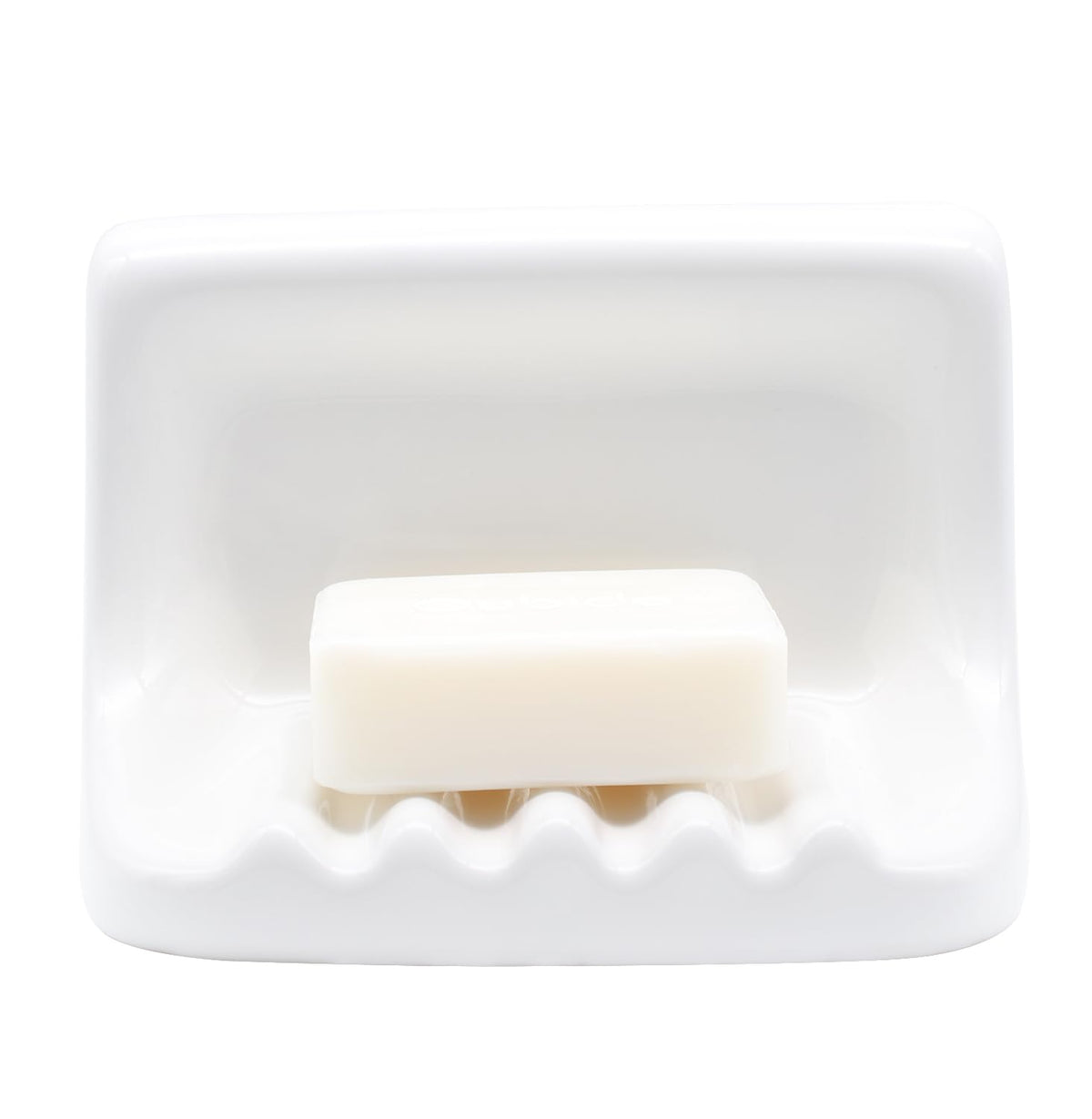 Hazzga white vintage ceramic soap dish mounted on shower wall keeps soap dry and reachable.