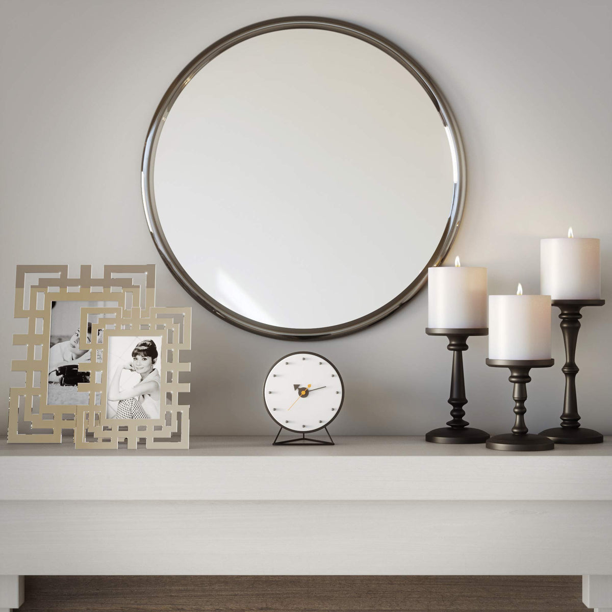 HB Design Co. matte black 10-inch candle holder creates dramatic tablescapes.