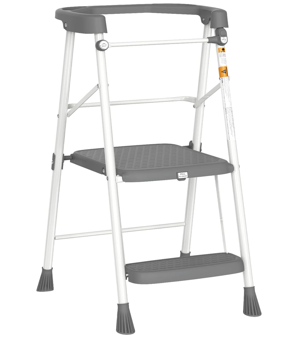 HBTower Kids 2-Steps Stool opened and ready for counter use.