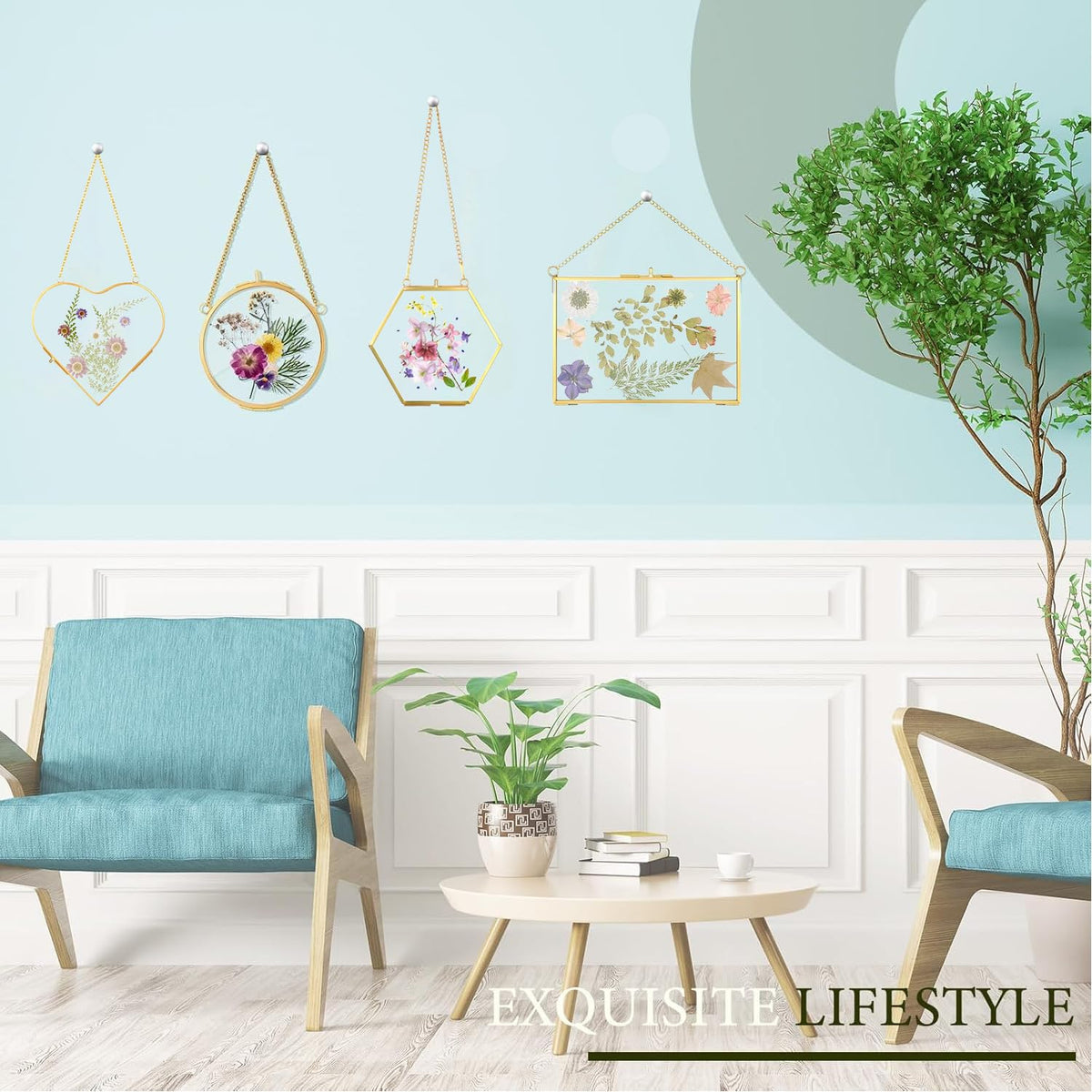 HBLEDOT hexagon pressed flower frame adds geometric flair for botanicals on walls.