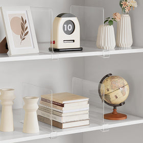 HBlife shelf divider for photos and certificates keeps items neatly sorted.