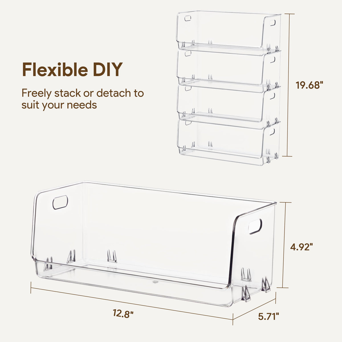 HBlife clear acrylic kids shoe rack bottom groove stability prevents tipping.