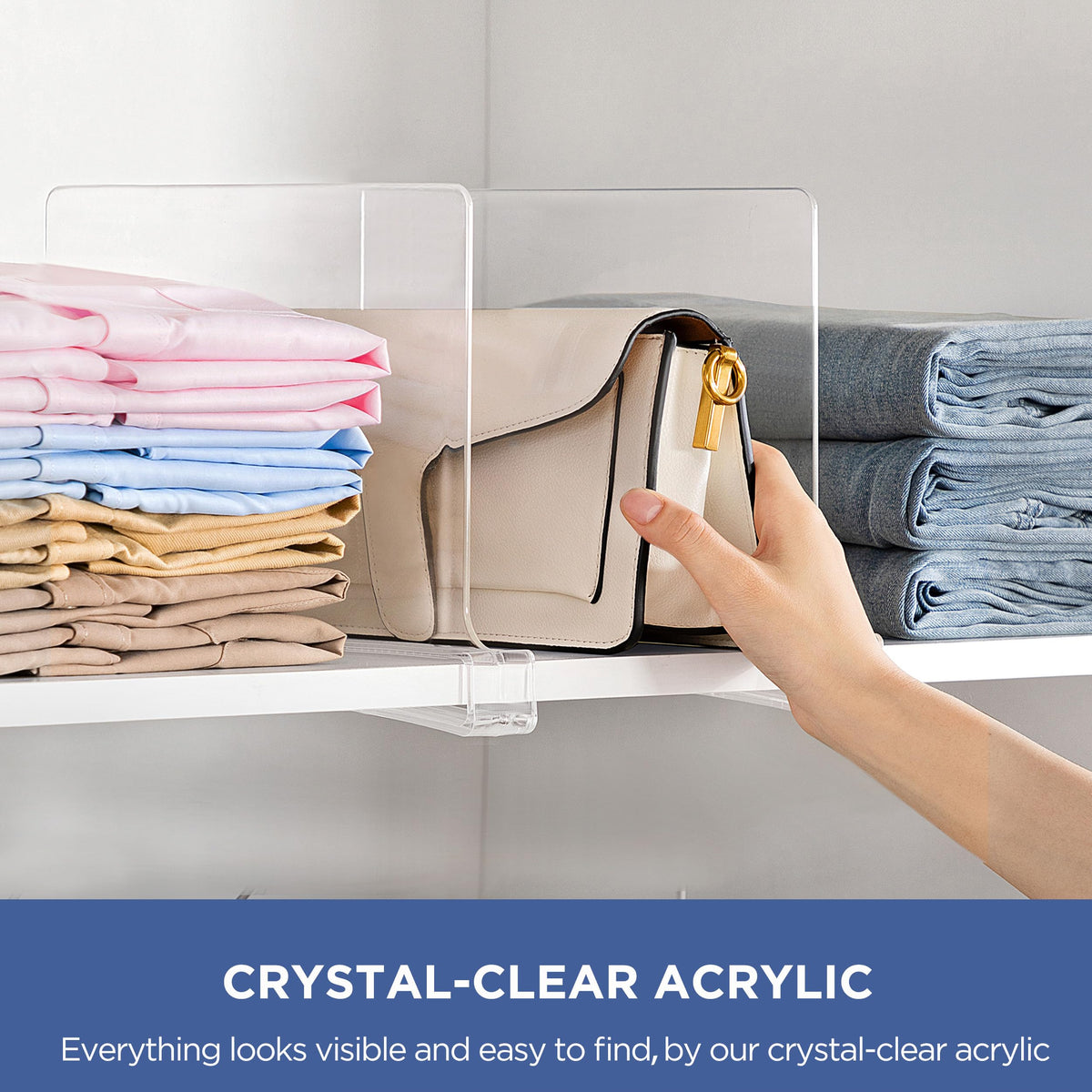 HBlife shelf divider easy slide design prevents scraping and enhances durability.