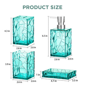 HBlife teal acrylic detail highlights high transparency and ice-crack beauty.