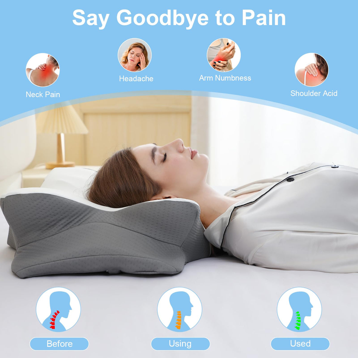 HBYGE slow rebound memory foam core keeps supportive shape overnight.