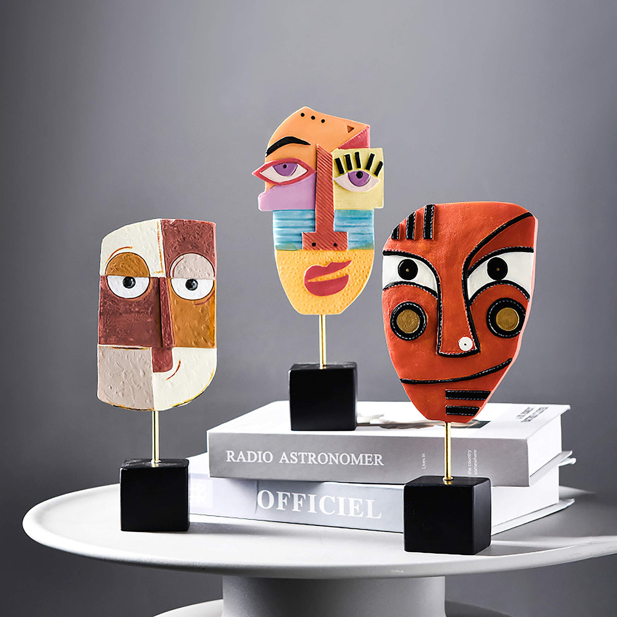 HCCMLOVE Wink resin sculpture on nightstand adds subtle elegance and character.