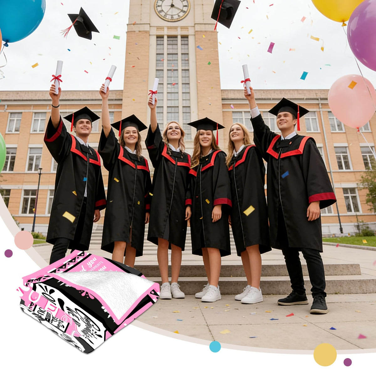 HCDER daughter and best friend graduation blanket gift.