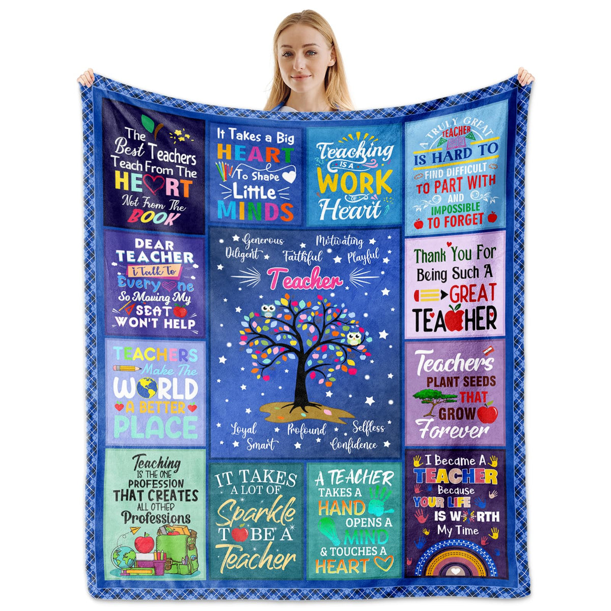 HCDER teacher blanket 60x50 in soft flannel for cozy classroom warmth.