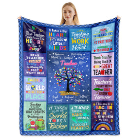 HCDER teacher blanket 60x50 in soft flannel for cozy classroom warmth.
