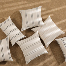Hckot striped navy linen pillow cover enhances cottage or coastal decor themes.