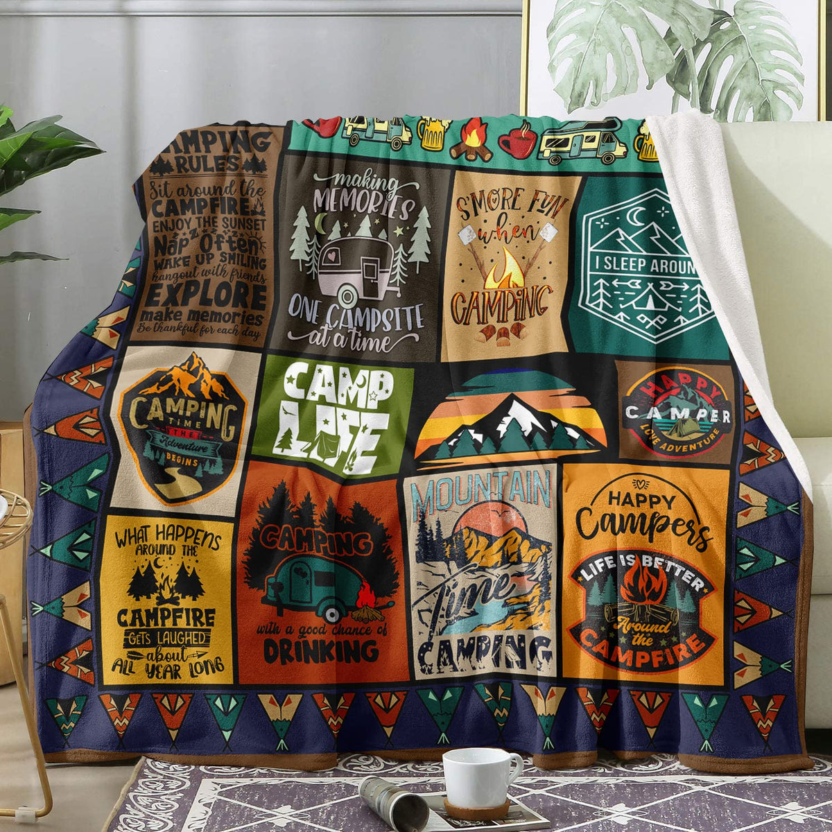 Hcoviv flannel fleece blanket soft and skin-friendly for cozy evenings indoors at home.
