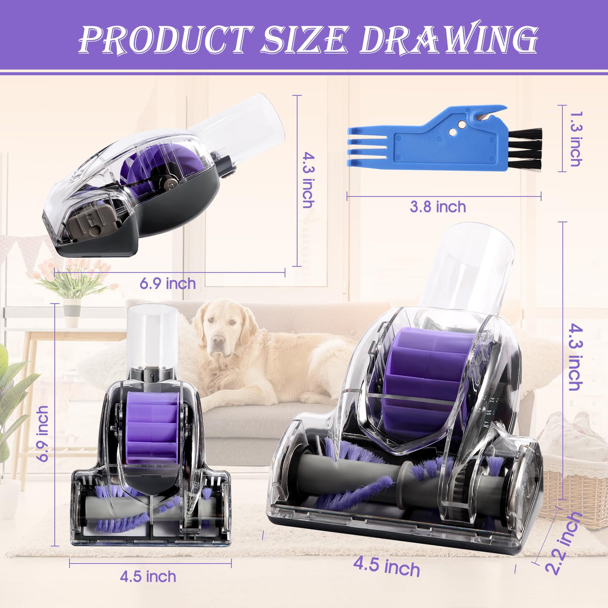 Hcxvtyx easy-install brush attachment keeps pet hair under control during daily cleans.
