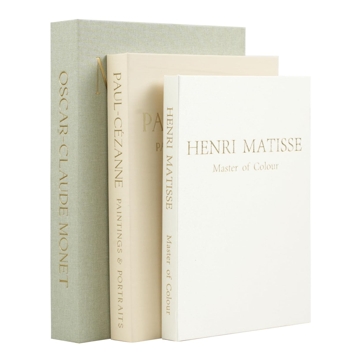 Hcyhcx decorative books with sage linen cover on a coffee table for stylish living room décor