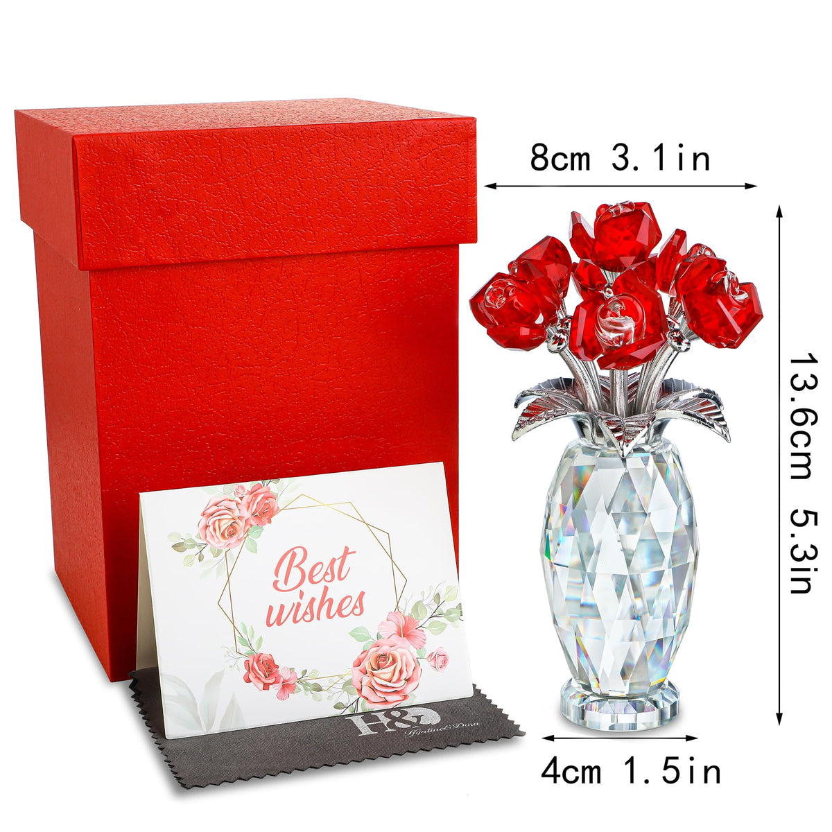 Compact 3.1 x 5.3 inches, perfect on desk or shelf.
