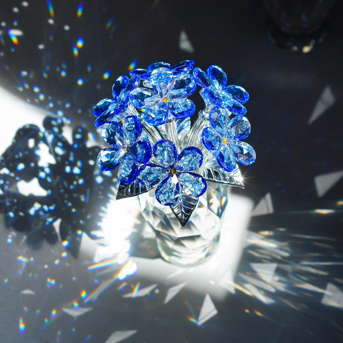 H&D Hyaline & Dora blue crystal flower complements modern decor