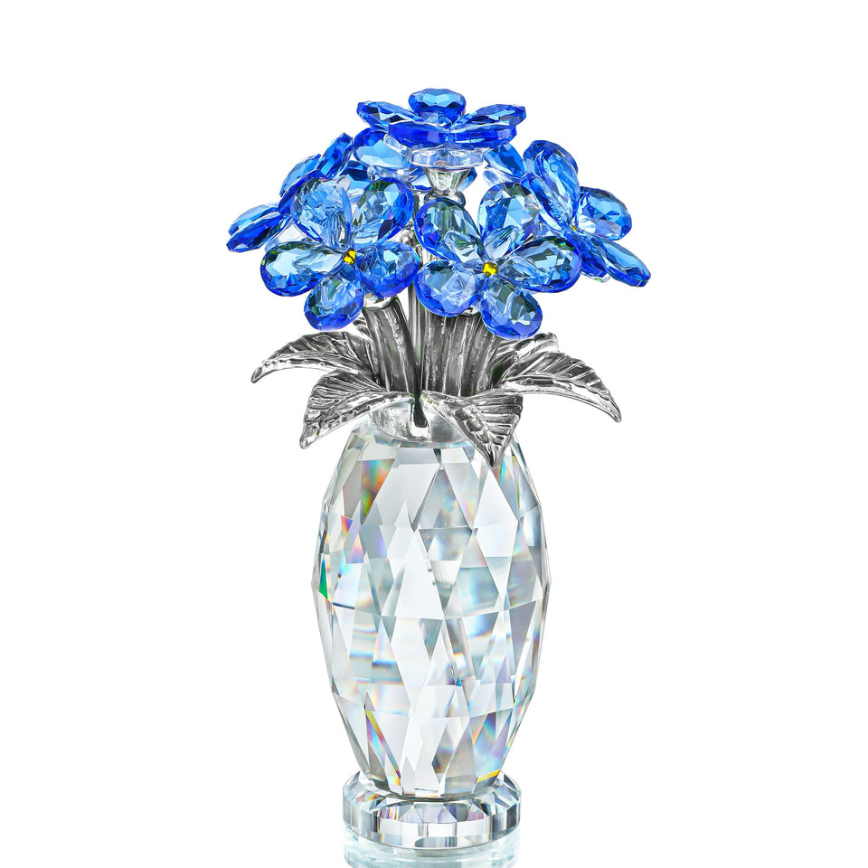 H&D Hyaline & Dora blue Forget-Me-Not figurine for elegant home display