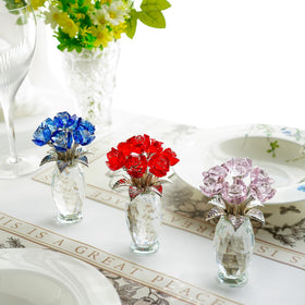 Polishing cloth included for maintaining shine on the crystal rose.