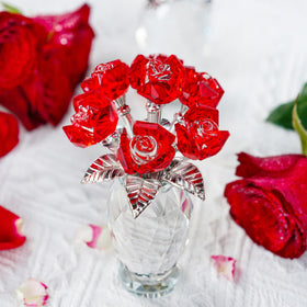 H&D Hyaline & Dora crystal rose petals sparkle in bright light.