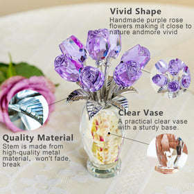 Close-up of purple crystal rose petals with shimmering facets.