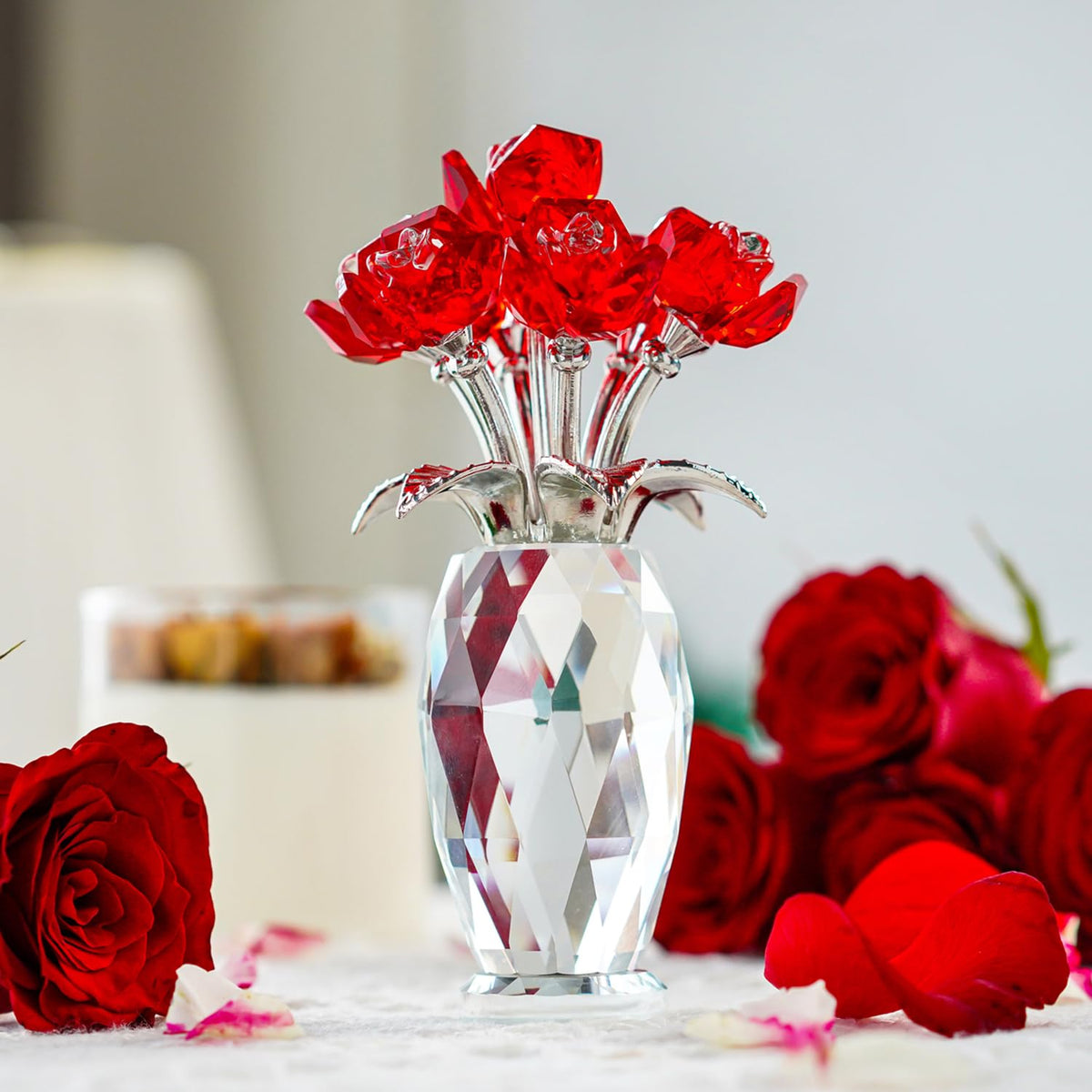 H&D Hyaline & Dora crystal rose bouquet suits wedding decor.
