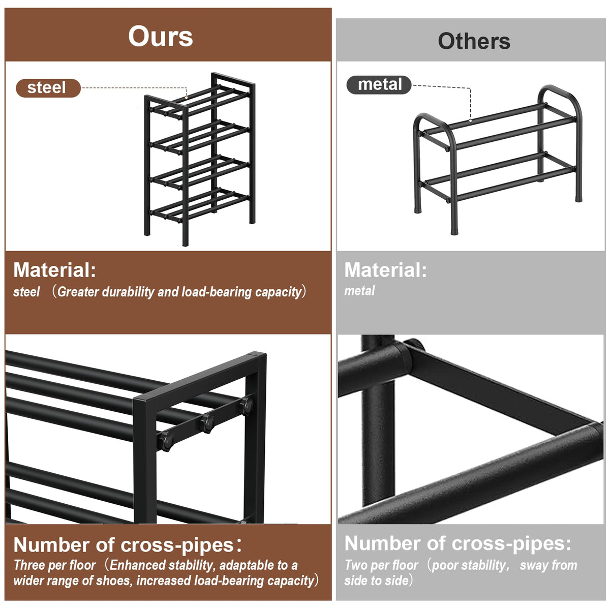 HDDTTZ adjustable-width rack in doorway demonstrating tool-free width changes.