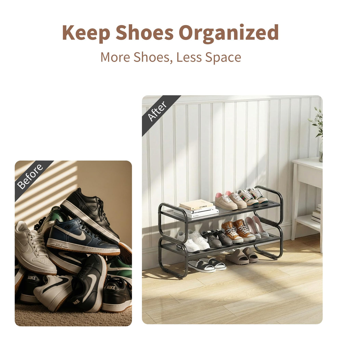HDDTTZ compact storage solution streamlines shoe organization in small spaces