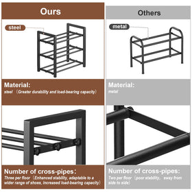 HDDTTZ shoe rack side profile highlighting slim space-saving footprint