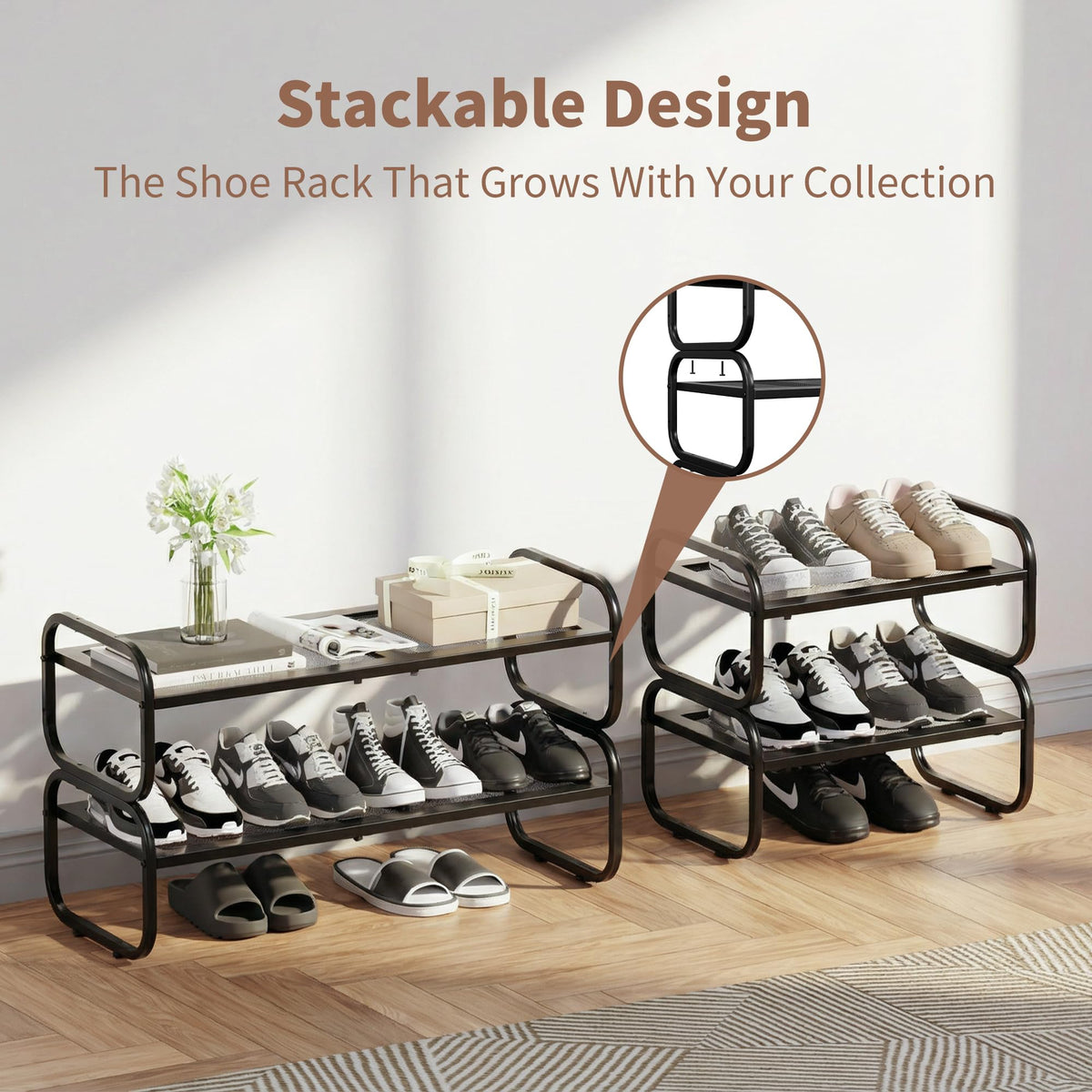 HDDTTZ space-saving shoe rack ideal for entryways and closets