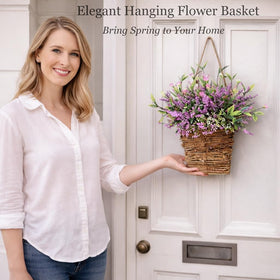 HeaHap Wildflower Door Hanging Basket close-up flowers, fade-resistant design for lasting beauty.