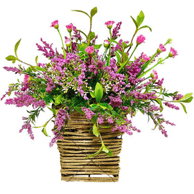 HeaHap Wildflower Door Hanging Basket, front view, adds spring charm to your entryway.