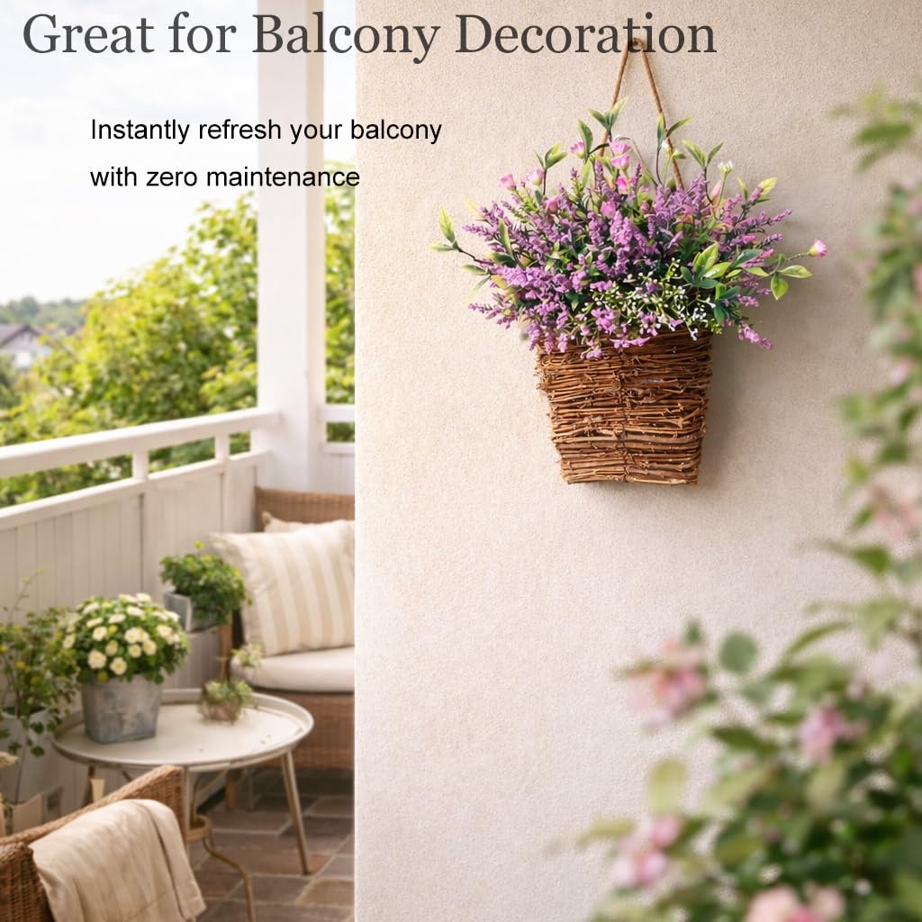 HeaHap Wildflower Door Hanging Basket displayed on mantel, reusable seasonal decor option.