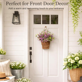 HeaHap Wildflower Door Hanging Basket ready-to-hang, low maintenance front door accent.