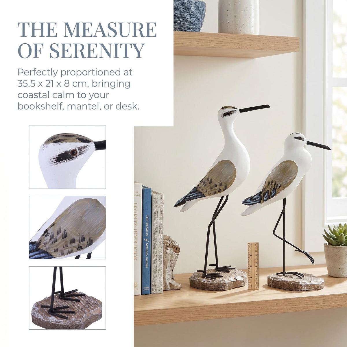 HEALLILY seagull figurine with weather-resistant base for outdoor decor.