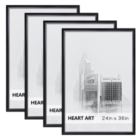 Heart Art 24x36 poster frame front view with no-mat design for bold display