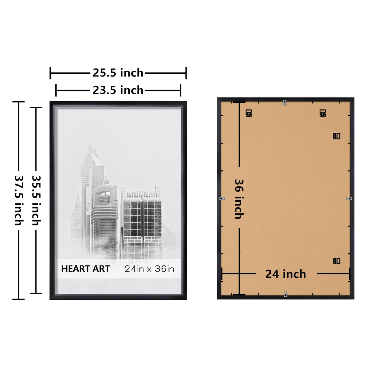 Plexiglass panel on Heart Art frame protecting artwork while staying clear