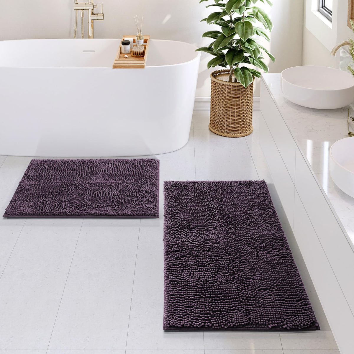 Hearth & Harbor chenille bath mat medium 20x32 provides soft warmth after showers