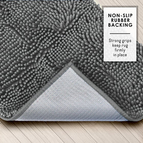 Hearth & Harbor absorbent mat dries quickly for busy bathroom routines.