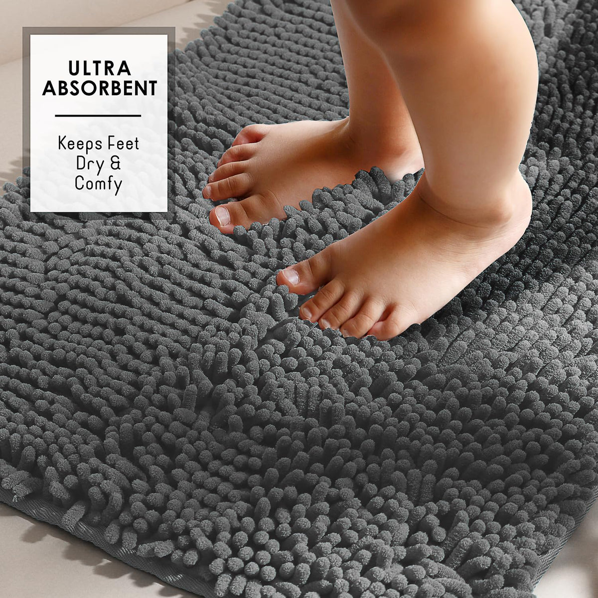 Hearth & Harbor non-slip PVC-backed rug ensures stable placement.