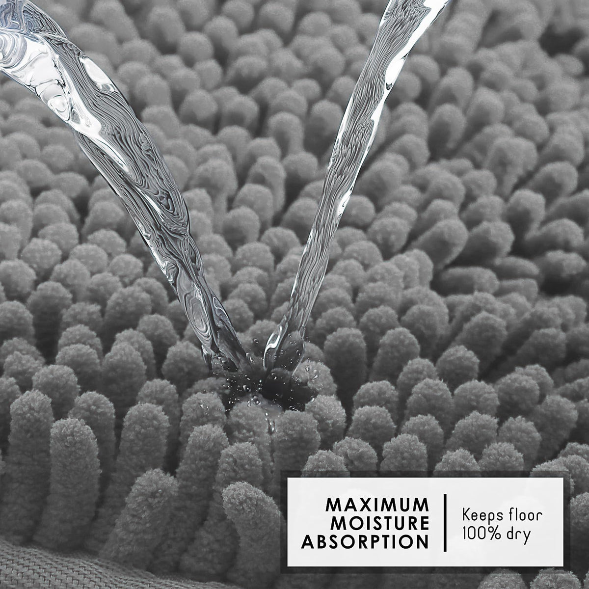 Hearth & Harbor quick-dry mat reduces floor moisture after showers.