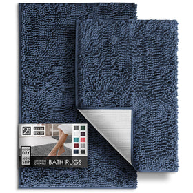 Hearth and Harbor chenille bath rug with soft loft for cozy feet.