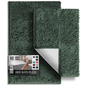 Hearth & Harbor chenille bath rug with plush surface for cozy stepping.